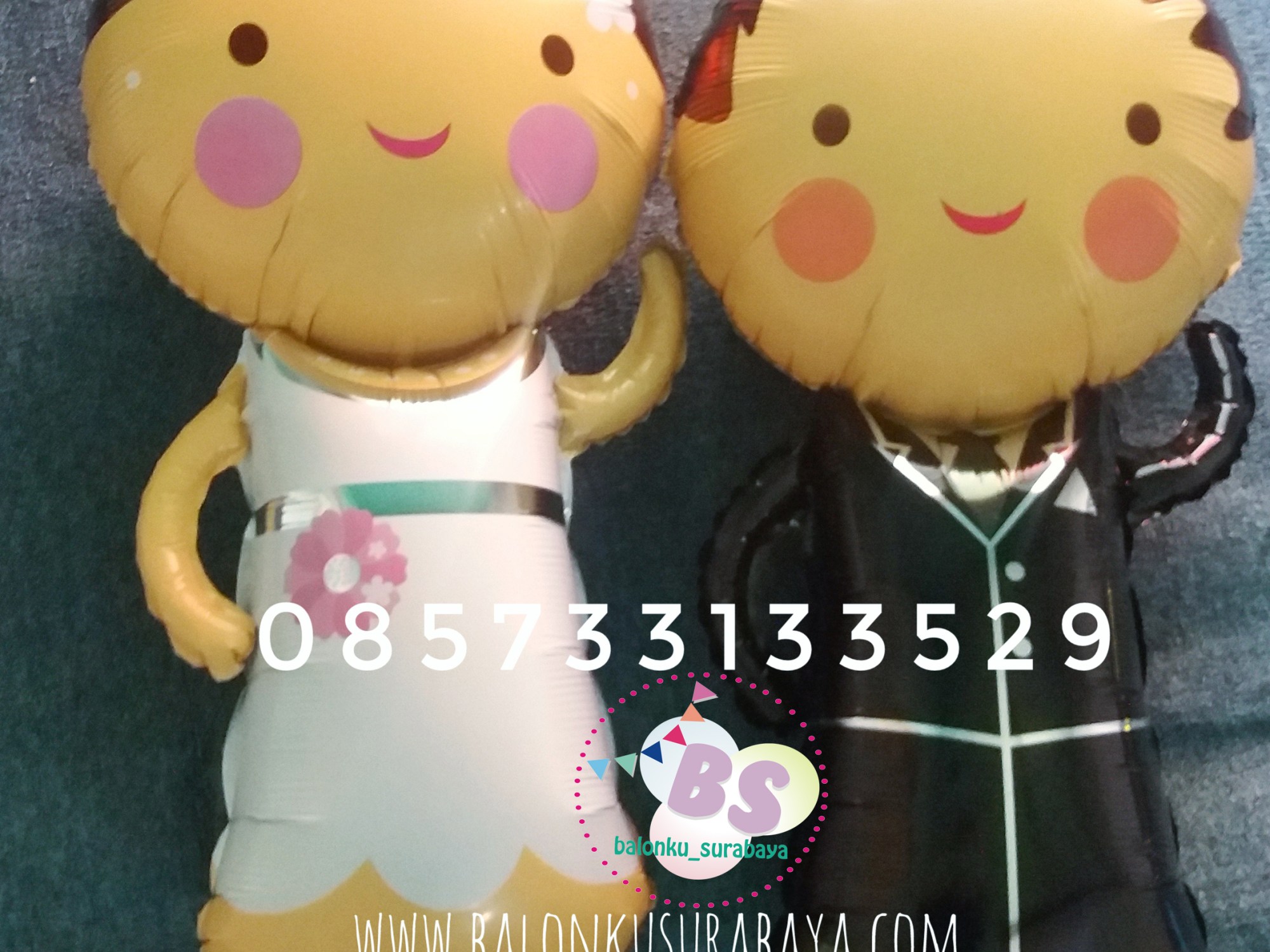 Balon Foil Pengantin, dekorasi balon, balon sablon, parcel balon, balon gas, party planner, distributor balon