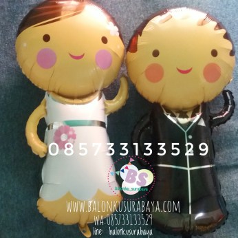 Balon Foil Pengantin, dekorasi balon, balon sablon, parcel balon, balon gas, party planner, distributor balon