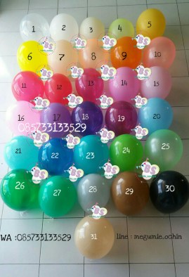 Jual Balon Latex Doff, Jual Balon latex, Jual Balon Metalik, Dekorasi Balon, Balon Sablon, Balon Custom
