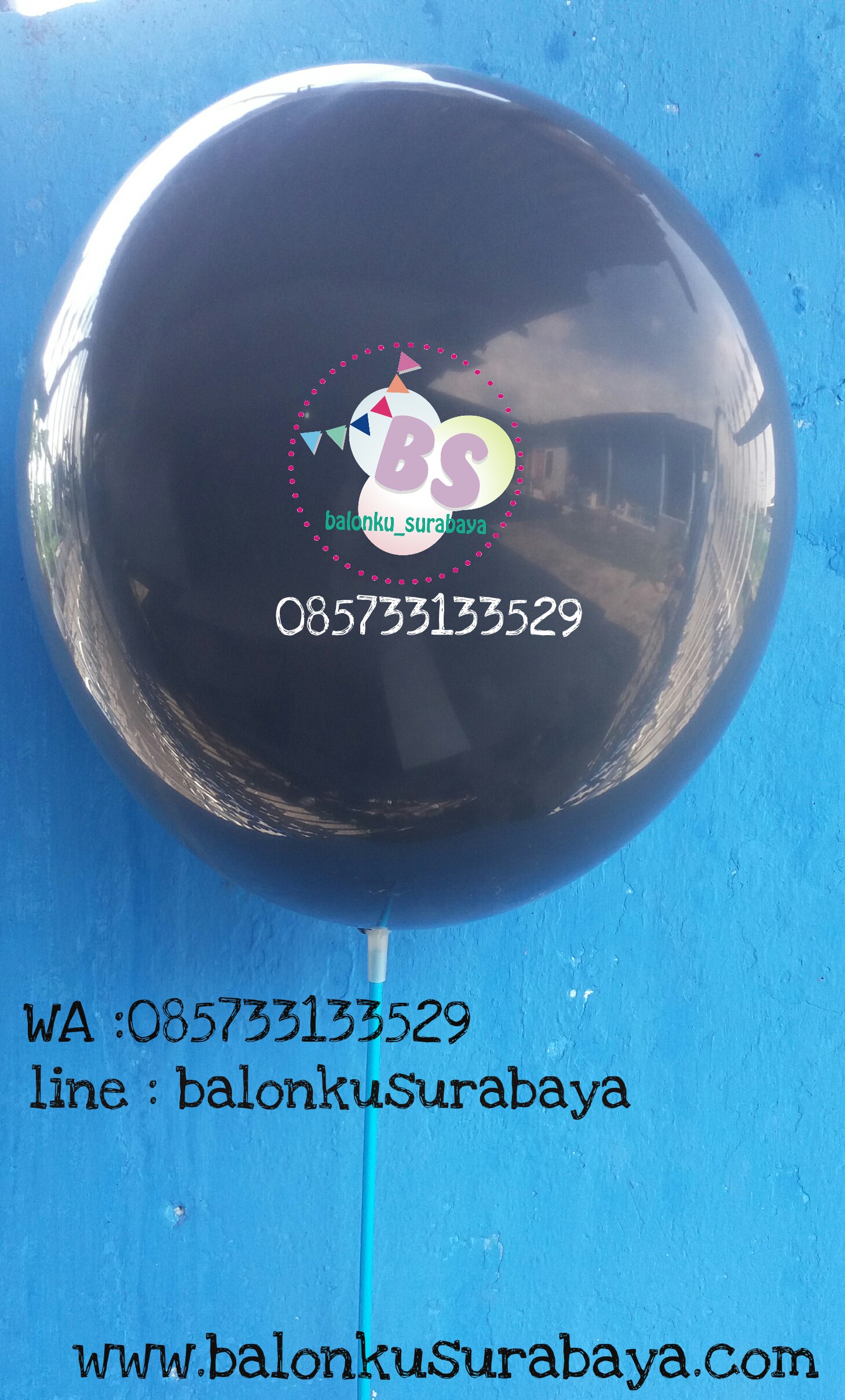 Balon metalik hitam tebal