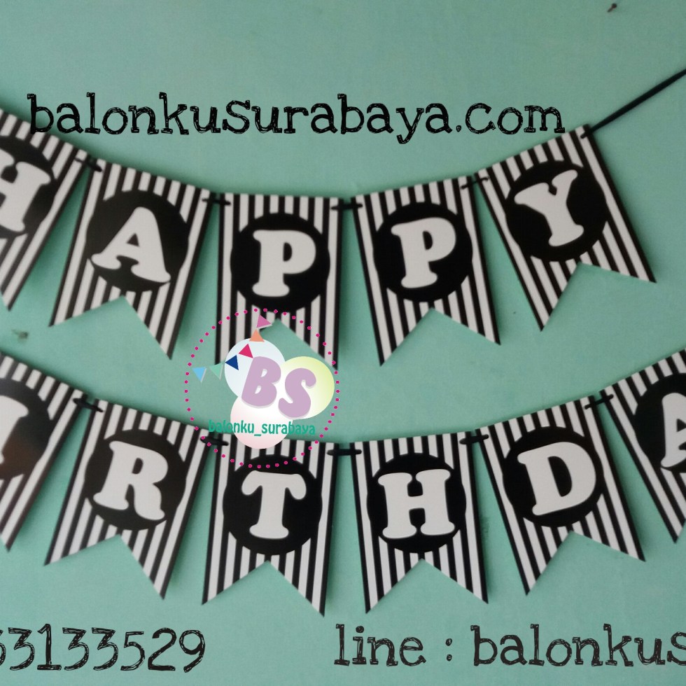 bunting flag hitam putih, balon doff, balon latex doff, balon ulang tahun, balon dekorasi, balon foil, balon metalik, balon twist, balon latex, balon huruf, balon angka, supplier balon, dekorasi balon, sablon balon, confetti, bendera ulang tahun, balon LED, lampion terbang