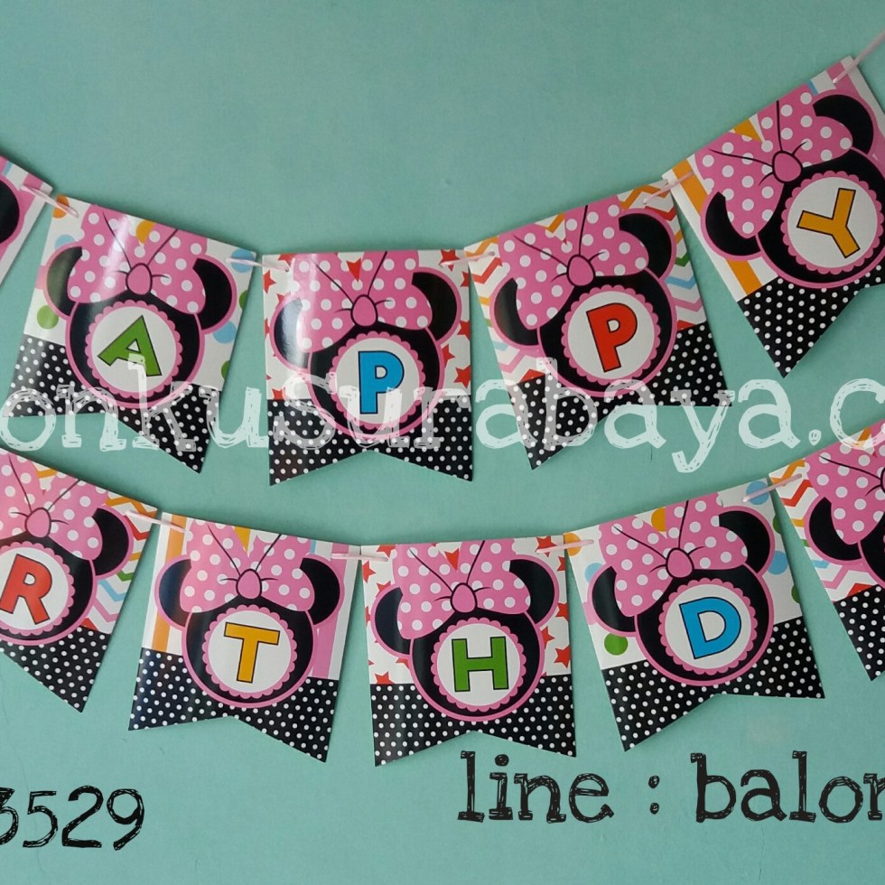 bunting flag minie mouse, balon doff, balon latex doff, balon ulang tahun, balon dekorasi, balon foil, balon metalik, balon twist, balon latex, balon huruf, balon angka, supplier balon, dekorasi balon, sablon balon, confetti, bendera ulang tahun, balon LED, lampion terbang