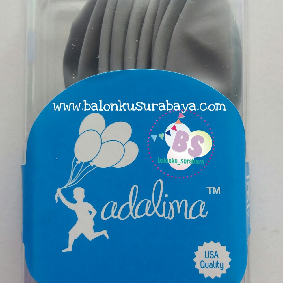 balon abu-abu. balon silver, balon latex adalima, balon adalima, balon doff, balon metalik
