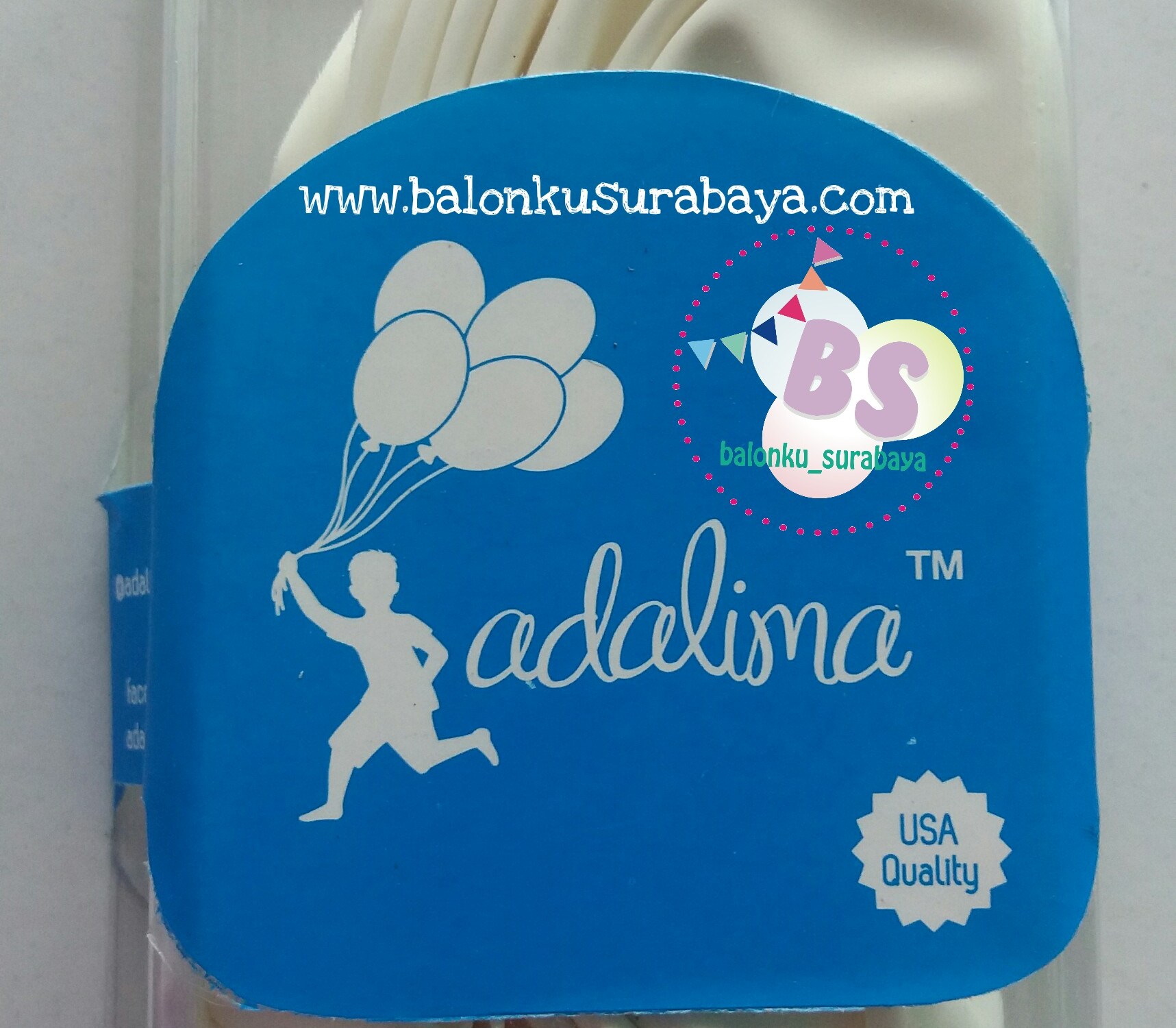 balon doff, balon metalik, balon warna putih, balon tebal, balon dekorasi, balon adalima