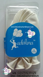 balon doff, balon metalik, balon warna putih, balon tebal, balon dekorasi, balon adalima