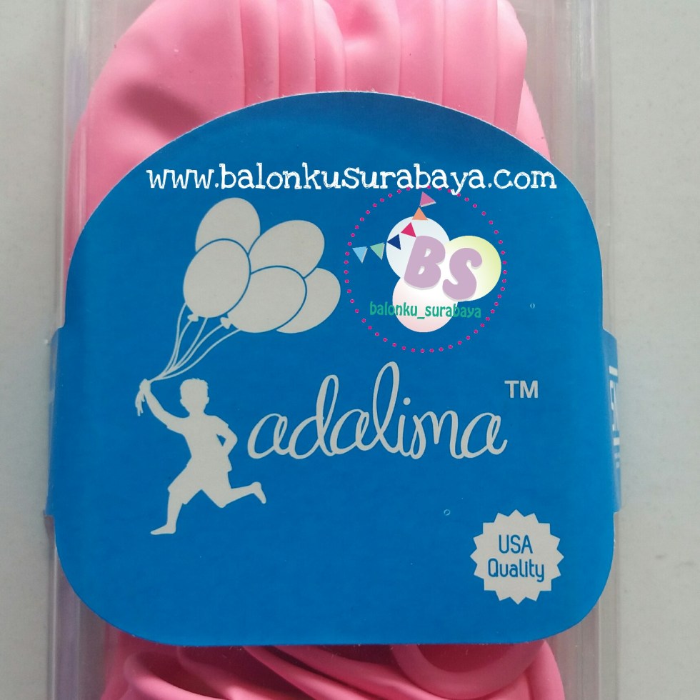Balon laex adalima warna hot pink crystal, balon doff, balon metalik