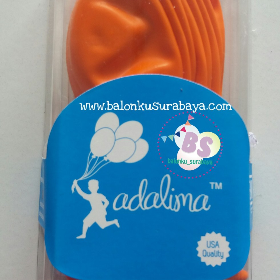 Balon latex adalima warna orange crystal, balon doff, balon metalik