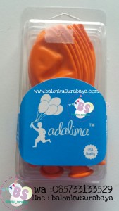 Balon latex adalima warna orange crystal, balon doff, balon metalik