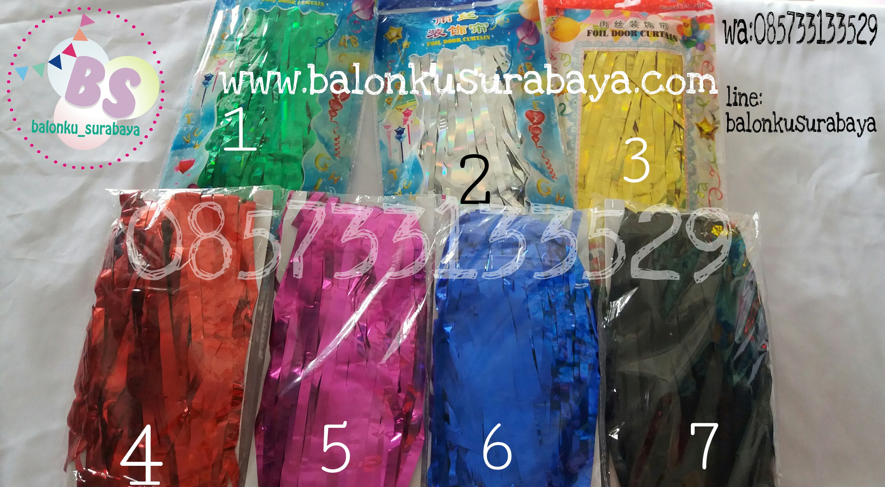 Foil curtain, tirai foil, dekorasi balon, party planner, balon promosi