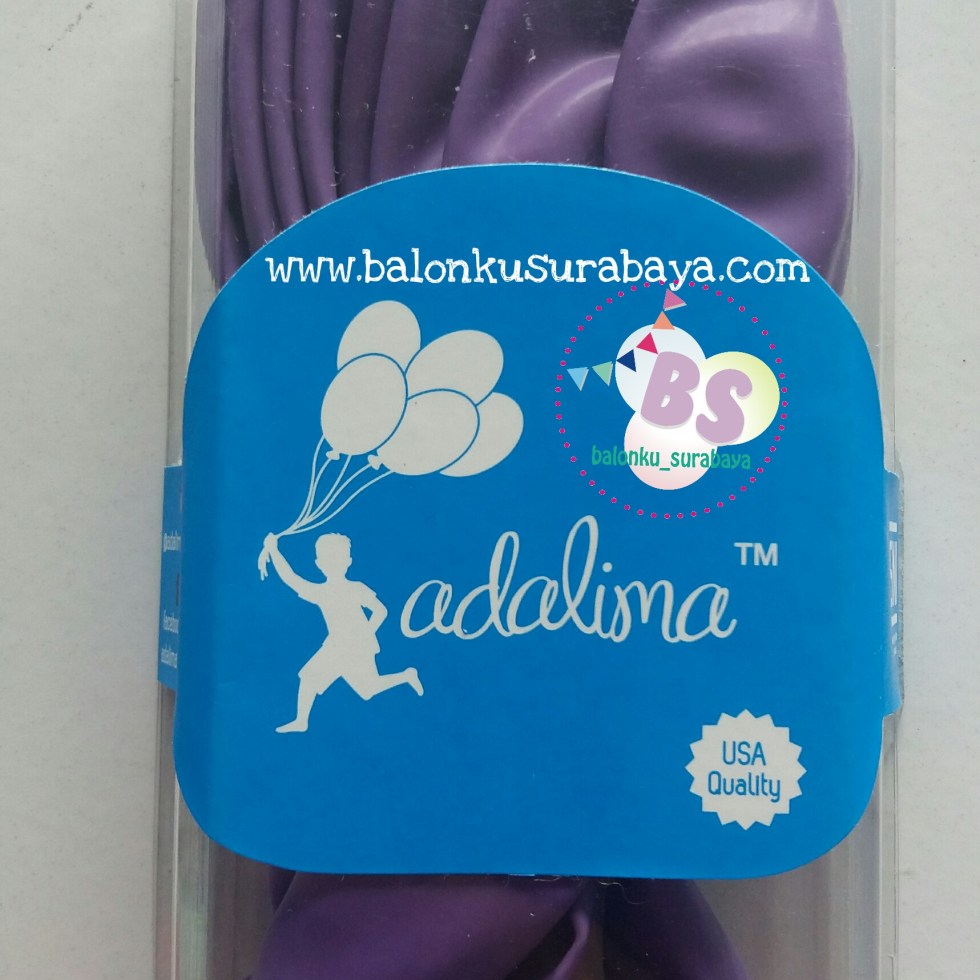 Balon LAtex Adalima warna Ungu Muda Crystal, balon doff, balon metalik