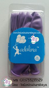 Balon LAtex Adalima warna Ungu Muda Crystal, balon doff, balon metalik