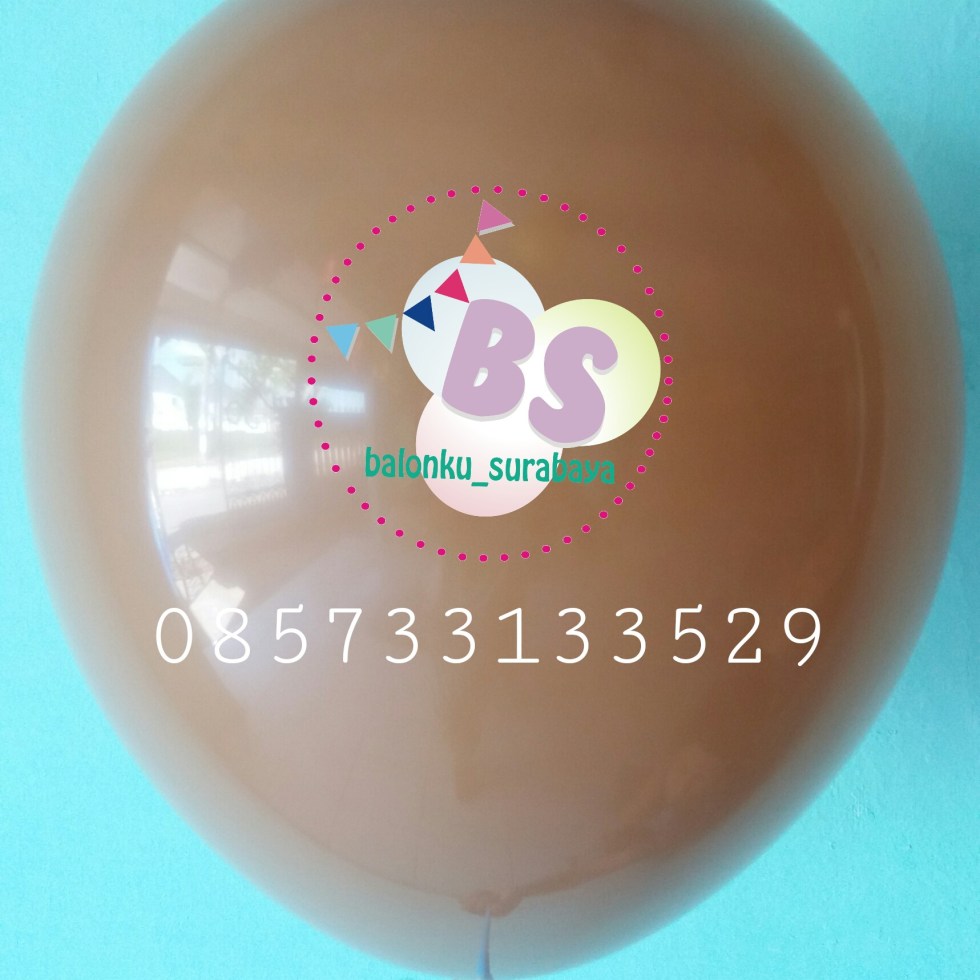 Balon crystal, balon doff, balon metalik, balon gas, balon dekorasi, balon surprise, balon latex coklat