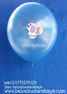 balon latex, balon metalik, balon latex metalik biru muda