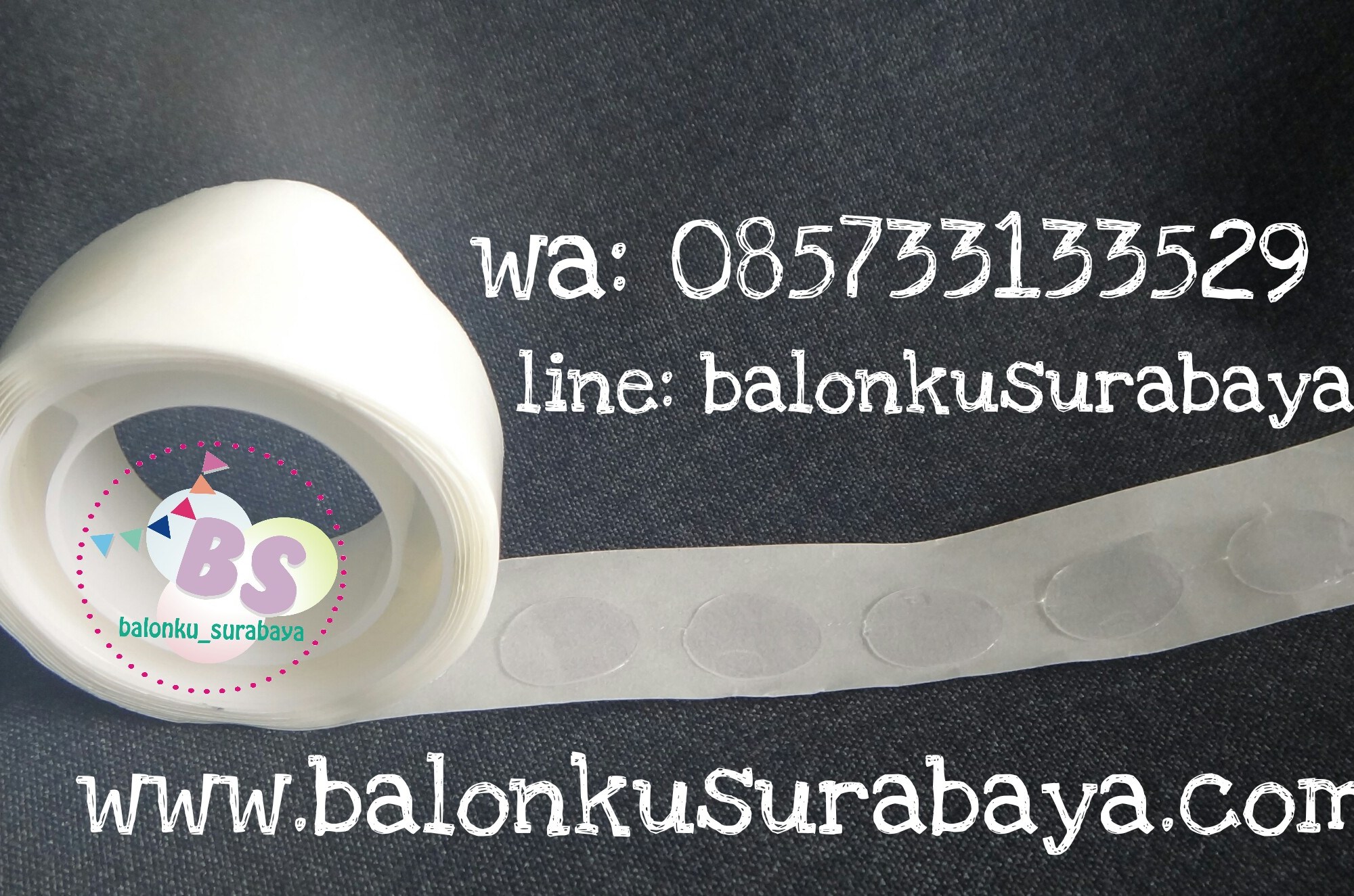 Glue dot, lem balon, balon dekorasi, balon surprise, balon gas