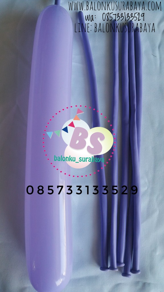 Balon Panjang, Balon Twist. Balon Pentil Warna Ungu Mudaon peomosi, party planner, dekorasi balon