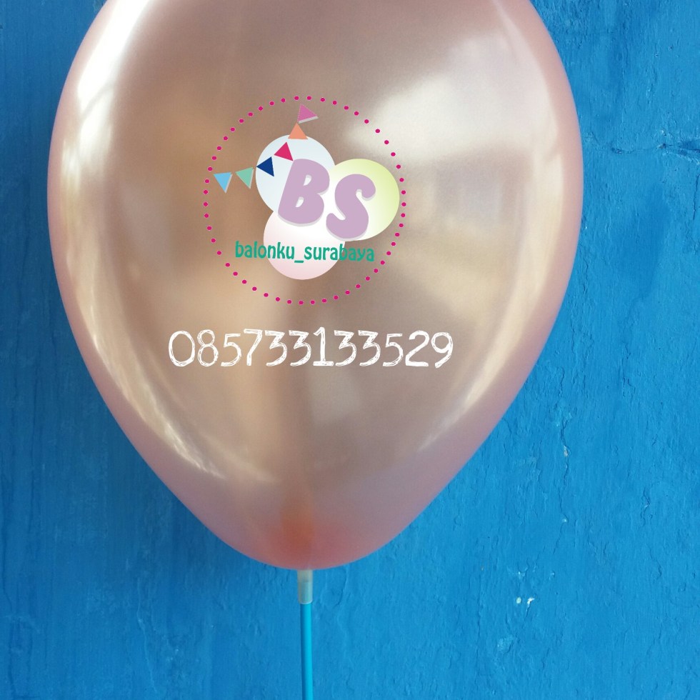balon latex metalik warna tembaga cooper, distributor balon, balon dekorasi,