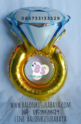 balon foil cincin, engagement, dekorasi balon, balon gas, , party planner surabaya