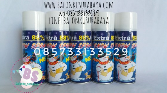 Snow spray, party planner, dekorasi balon, distributor balon, balon print, balon promosi, balon gas