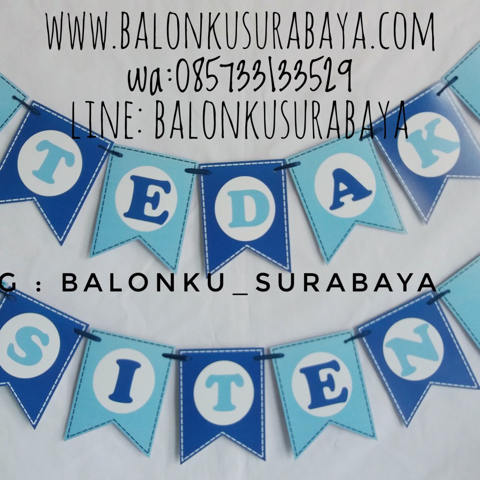 Bunting Flag Custom Nama, Bunting flag Tedak Siten, party planner, dekorasi balon, distributor balon, balon print, balon promosi, balon gas