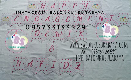 Bunting Flag Custom Nama, Bunting flag Aqiqah, party planner, dekorasi balon, distributor balon, balon print, balon promosi, balon gas