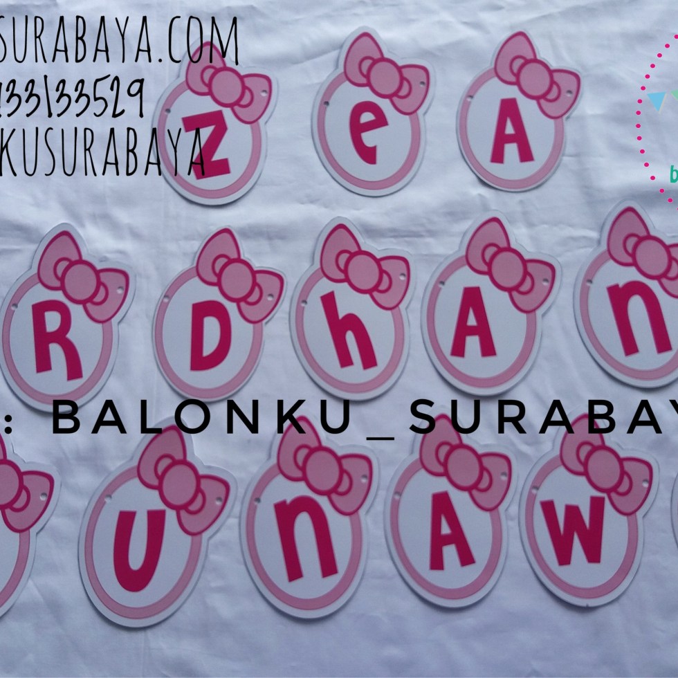 Bunting Flag Custom Nama, Bunting flag Aqiqah, party planner, dekorasi balon, distributor balon, balon print, balon promosi, balon gas