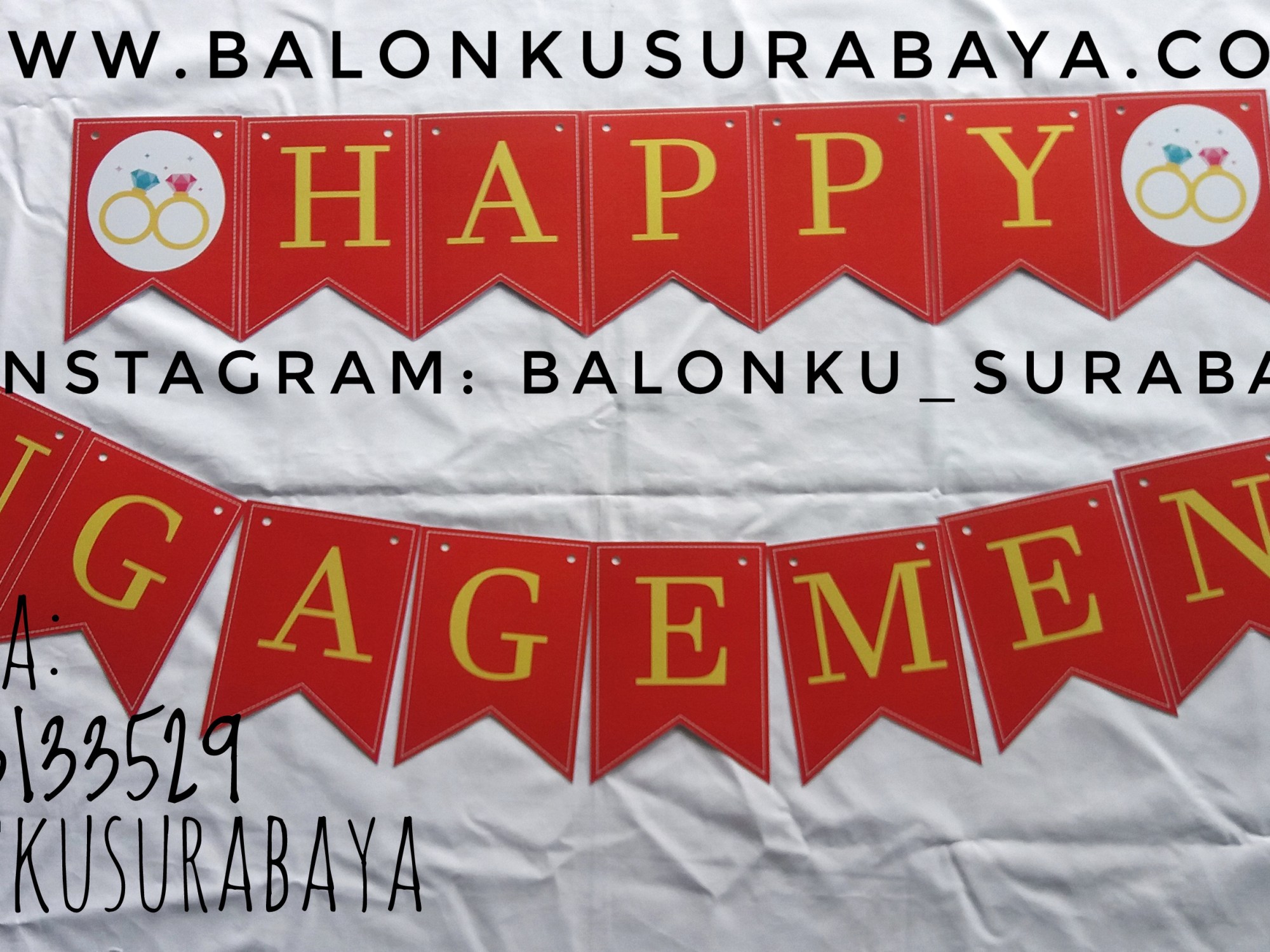 Bunting Flag Custom Nama, Bunting flag Aqiqah, party planner, dekorasi balon, distributor balon, balon print, balon promosi, balon gas