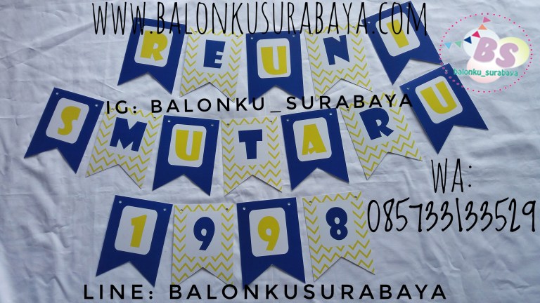 Bunting Flag Custom Nama, Bunting flag Aqiqah, party planner, dekorasi balon, distributor balon, balon print, balon promosi, balon gas