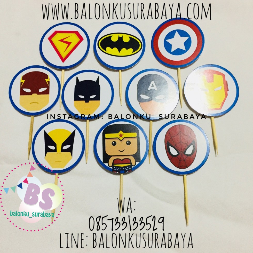 Topper cake, sweet corner, hiasan ulang tahun, balon print, balon sablon, dekorasi balon