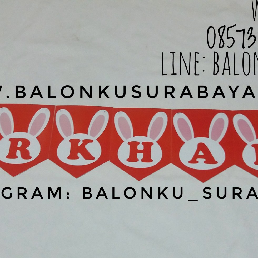 Bunting Flag Custom Nama, Bunting flag Aqiqah, party planner, dekorasi balon, distributor balon, balon print, balon promosi, balon gas