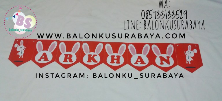 Bunting Flag Custom Nama, Bunting flag Aqiqah, party planner, dekorasi balon, distributor balon, balon print, balon promosi, balon gas