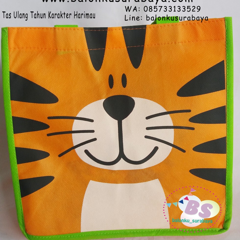 Jual Tas Ulang Tahun Karakter Harimau, Jual Balon tongkat karakter, Jual balon foil, Jual balon latex, Balon sablon, Balon Custom, Dekorasi balon, Balon Promosi, Balon gas surabaya