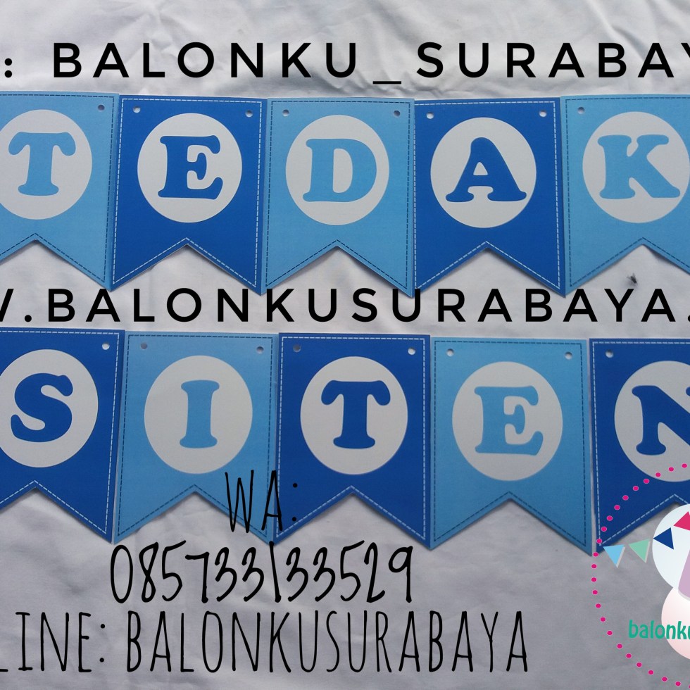Bunting Flag Custom Nama, Bunting flag Aqiqah, party planner, dekorasi balon, distributor balon, balon print, balon promosi, balon gas