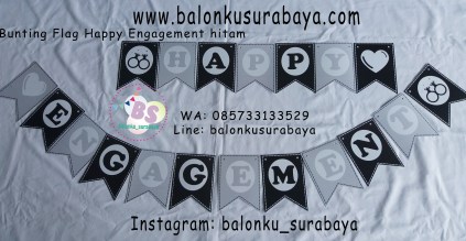 Jual bunting flag engagement, Jual Balon tongkat karakter, Jual balon foil, Jual balon latex, Balon sablon, Balon Custom, Dekorasi balon, Balon Promosi, Balon gas surabaya