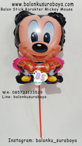 Jual Balon Stick Karakter Mickey Mouse, Jual Balon tongkat karakter, Jual balon foil, Jual balon latex, Balon sablon, Balon Custom, Dekorasi balon, Balon Promosi, Balon gas surabaya