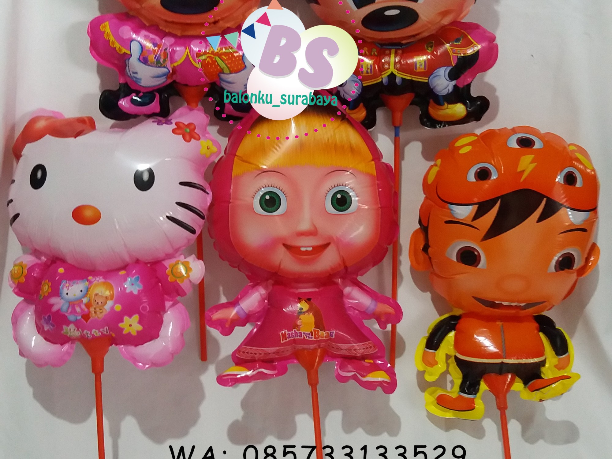 Jual Balon Stick Karakter, Jual Balon tongkat karakter, Jual balon foil, Jual balon latex, Balon sablon, Balon Custom, Dekorasi balon, Balon Promosi, Balon gas surabaya