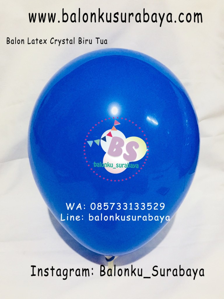 Balon latex Crystal Warna Biru Tua