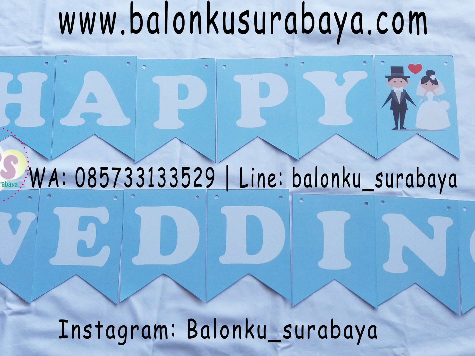 , jual tulisan dinding happy wedding, jual balon gas, toko balon surabaya, alamat toko balon, balon promosi, balon sablon, balon gate, balon print, dekorasi balon, balon dekorasi, balon ulang tahun, supplier balon, balon print