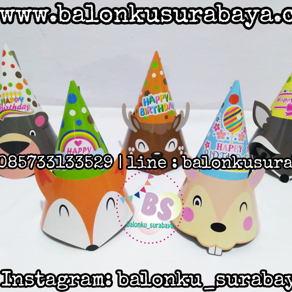 topi ulang tahun anak, topi ulang tahun. topi kerucut ulang tahun, topi ulang tahun murah, topi ulang tahun surabaya, balon tepuk, balon sablon, dekorasi balon, 085733133529