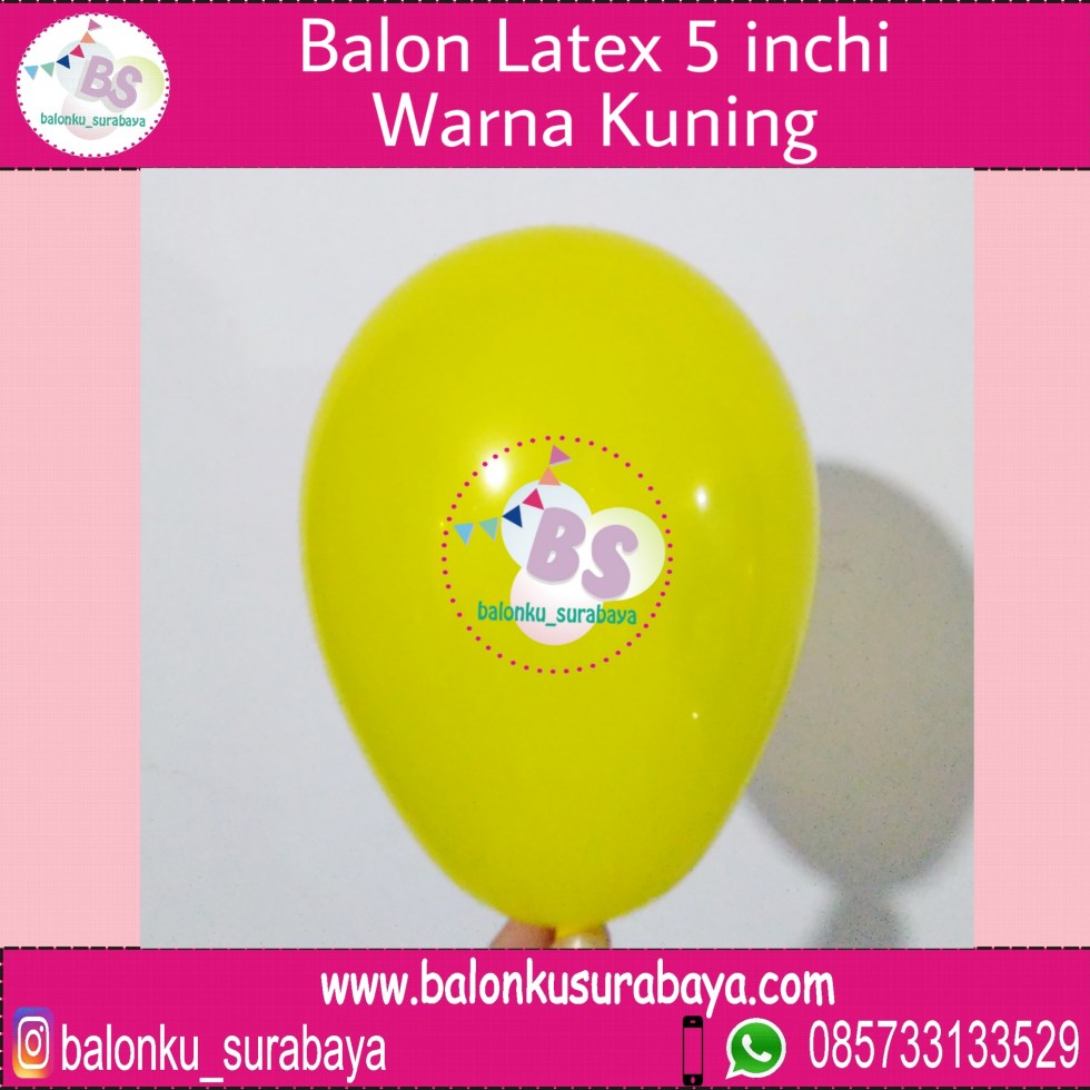 jual balon latex 5 inch kuning, BAlon Gas,Bunga dekorasi,Rangkaian bunga artificial, Buket bunga, buket bunga mawar, harga buket bunga,Balon sablon, balon Printing, balon promosi, , Perlengkapan ulang tahun, Balon latex , balon doff, balon latex, balon doff merah, balon natal, balon agustusan, balon dekorasi, balonku Surabaya, 085733133529